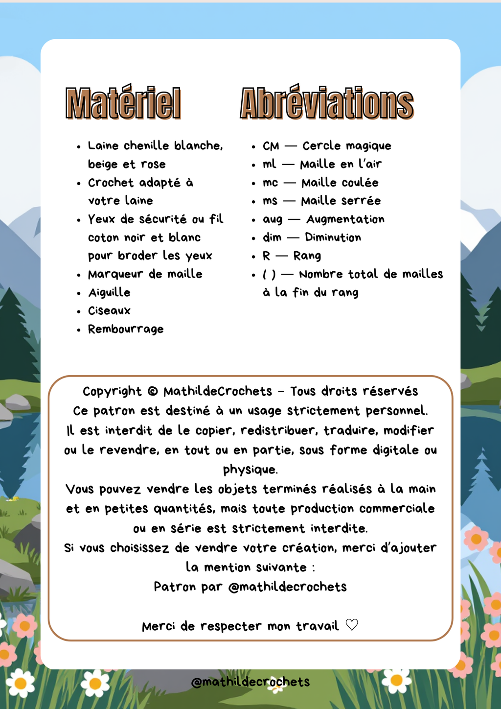 Patron de Mimi la vachette 🐮