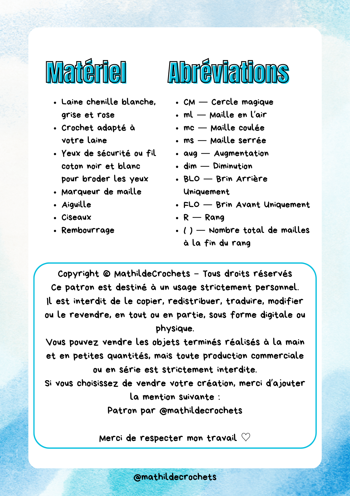 Patron de Léo le lapin 🐰